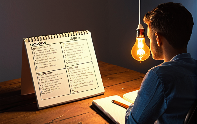 **
* **Prompt:** Person thoughtfully reflecting, surrounded by lightbulb ideas, notepad with SWOT analysis (strengths, weaknesses), career path options visualized in background, warm lighting, motivational atmosphere.
**