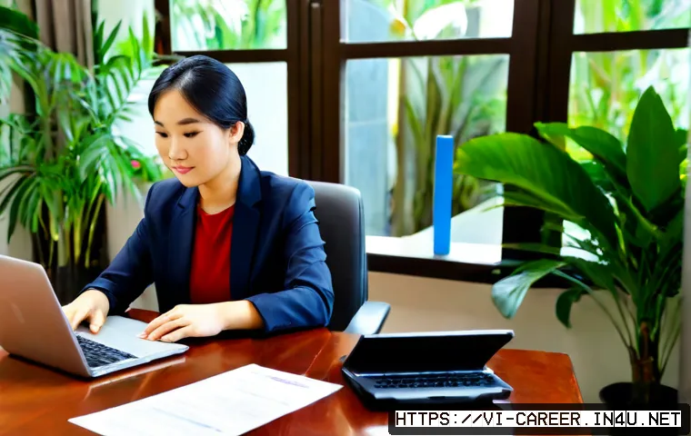Home 17 취업 컨설팅 서비스 - Photorealistic job consulting session in a modern Ho Chi Minh City career office, a Vietnamese caree...